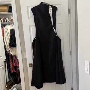 Elegant Black High Low Women's Dress